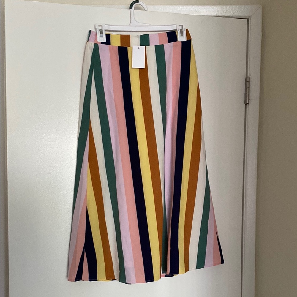 Elodie Black and Pink Midi A-Line Skirt Casual Resort Wear
